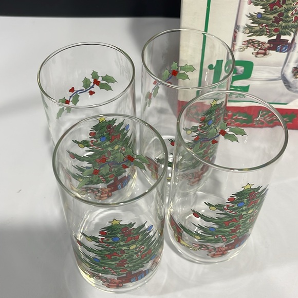 Vintage Luminarc Noel Christmas tree glasses set of 12 tumblers multi-size set - Picture 7 of 16